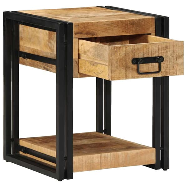 Sängbord 40x40x50 cm massivt grovt trä mango