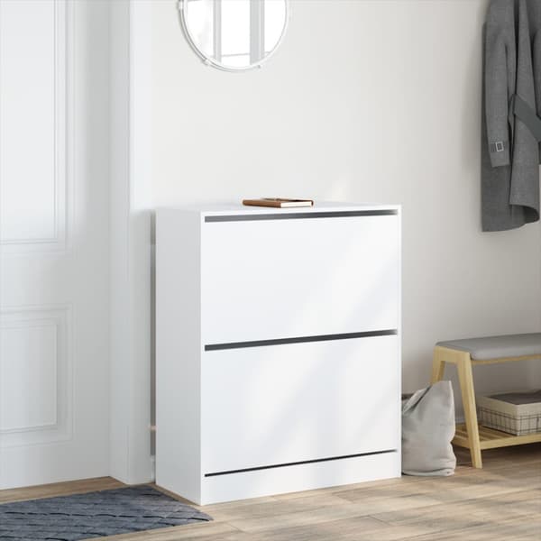 Skohylla vit 80x34x96,5 cm konstruerat trä