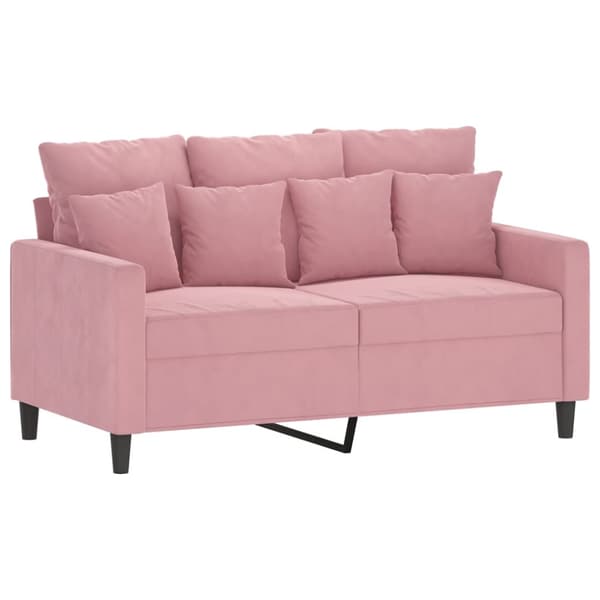 Soffgrupp med dynor 4 delar rosa sammet
