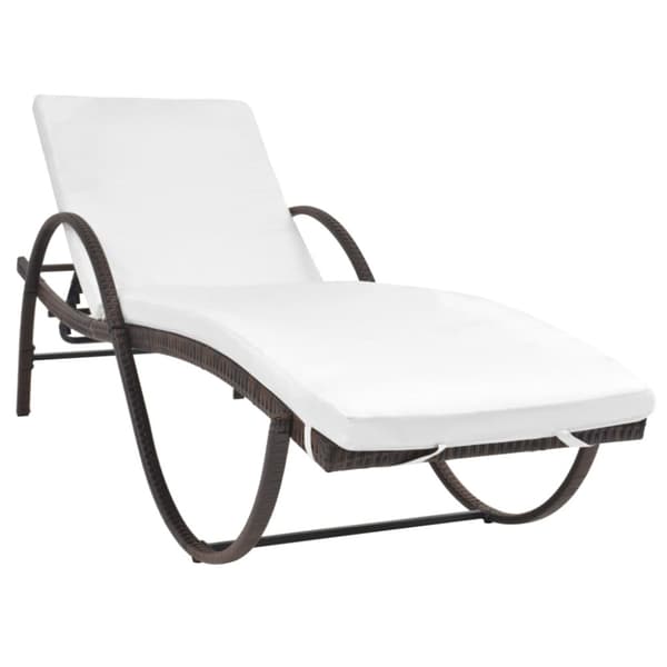 Solsängar 2 st med bord konstrotting brun