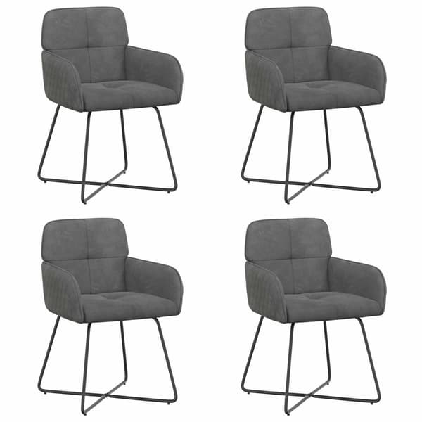 Matstolar 4 pcs Sammet Mörkgrå 59 x 56,5 x 86 cm
