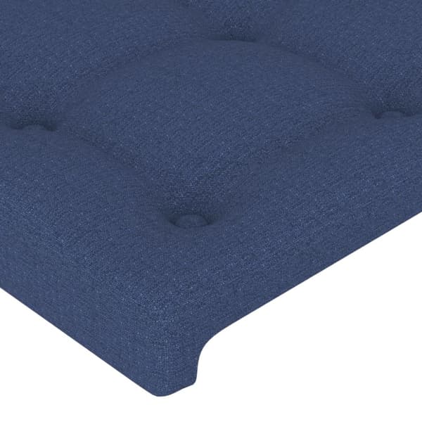 Sänggavel blå 90x5x118/128 cm tyg