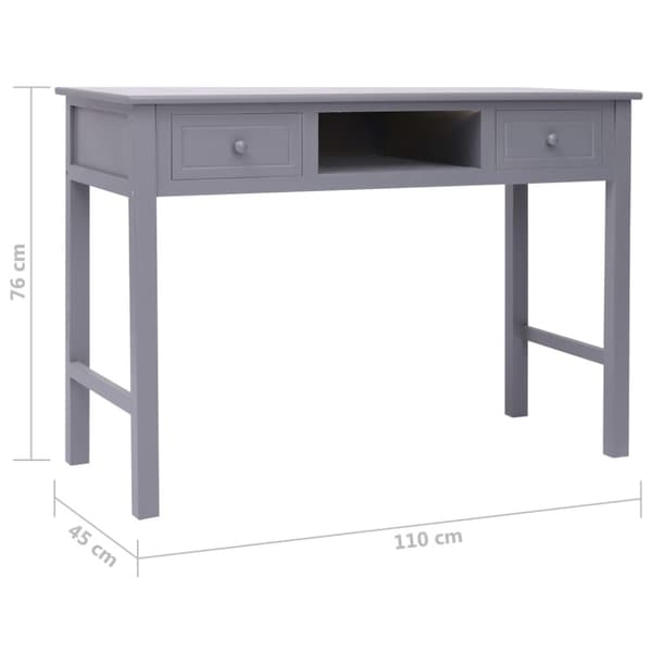Skrivbord grå 110x45x76 cm trä