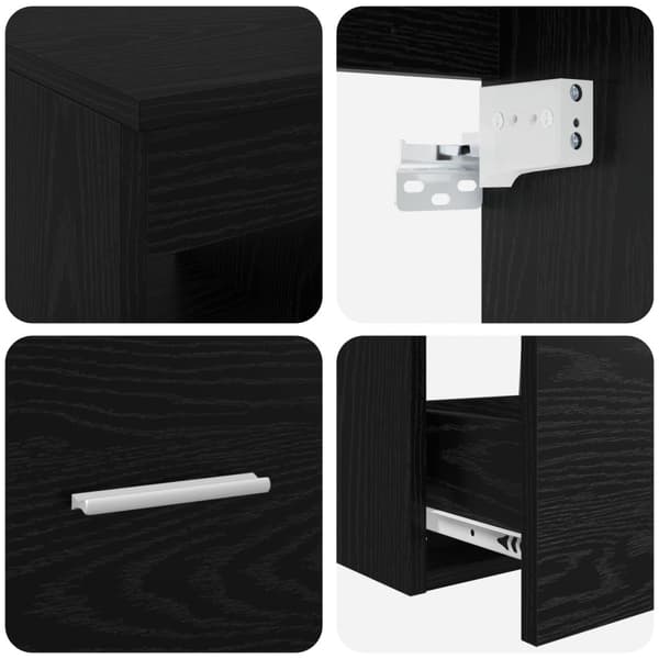 Badrumsmöbelset 3 st Svart 49,5 x 44,5 x 65,5 cm