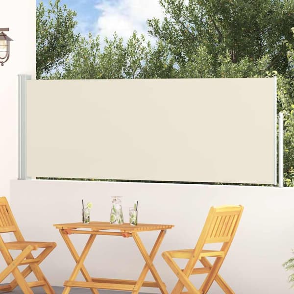 Infällbar sidomarkis 100x300 cm gräddvit