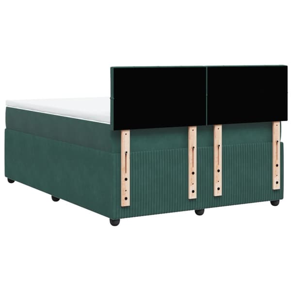 Ramsäng med madrass mörkgrön 140x190 cm sammet
