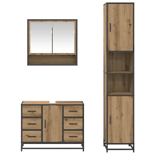 Badrumsmöbelset med låda 3 pcs Artisan Ek Konstruerat trä