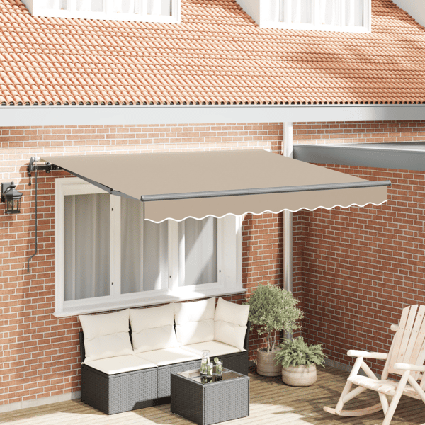 Utdragbar markis Beige 350 x 200 cm tyg