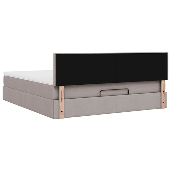 Ottoman sängram med madrass taupe 160x200 cm tyg