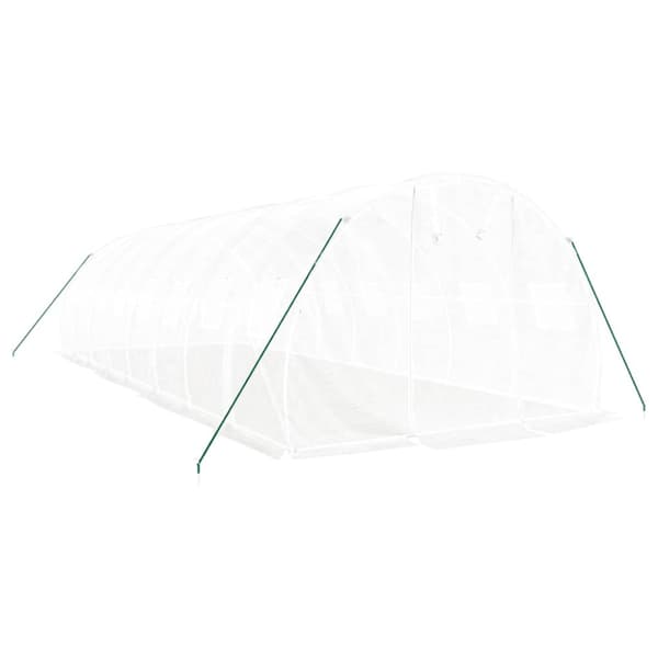 Växthus med stålram vit 24 m² 8x3x2 m