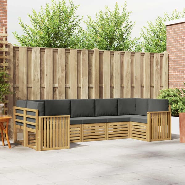 Utomhussoffset 7 pcs Vit och antracit 304 x 128,5 x 73 cm