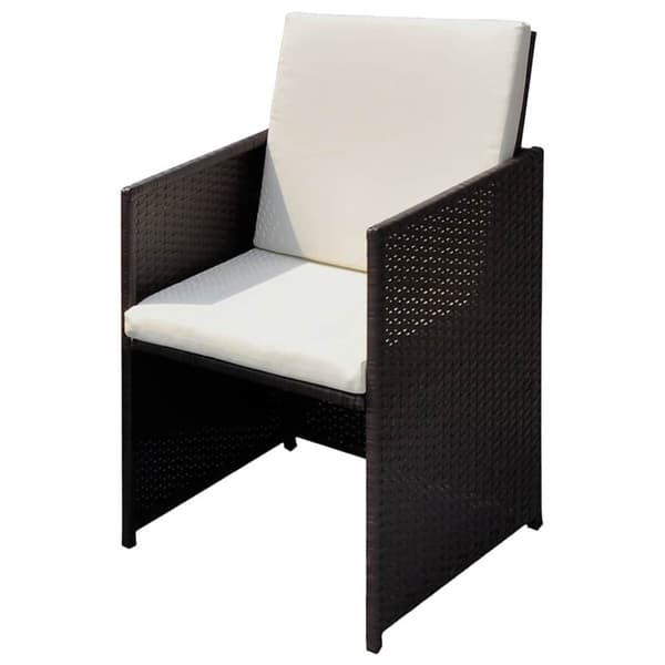 Trädgårdsstolar 3 st Brun Poly rattan