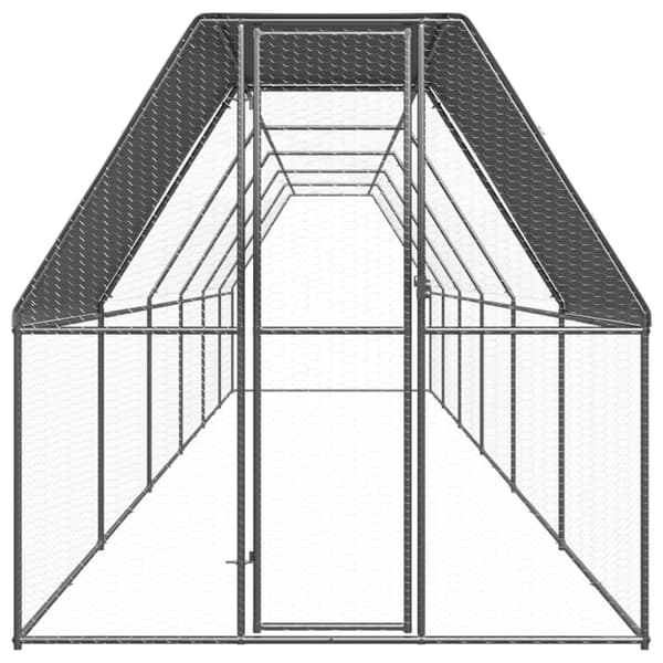 Hönsbur för utomhusbruk 2x12x2 m galvaniserat stål