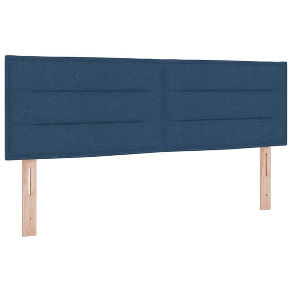 Ottoman-säng med madrass och LED Blå 140 x 190 cm Tyg