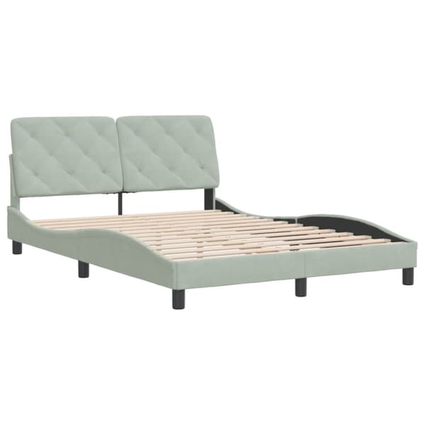 Bed Frame without Mattress Light Grey 140x200 cm Velvet