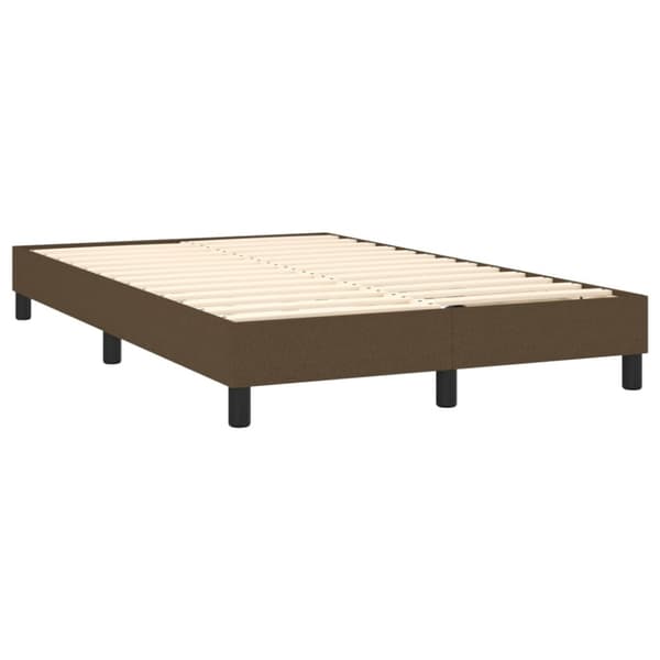 Boxspring-sängram mörkbrun 120x200 cm tyg