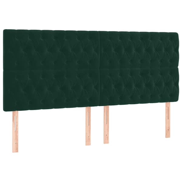 Ramsäng med madrass mörkgrön 200x200 cm sammet