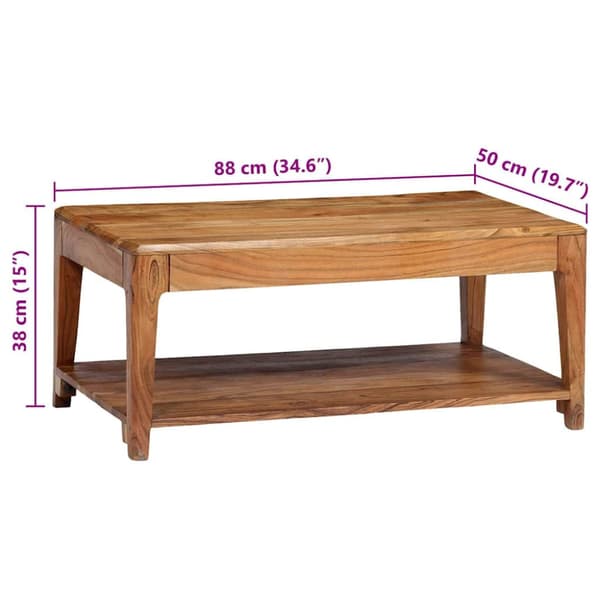 Soffbord massivt trä 88x50x38 cm