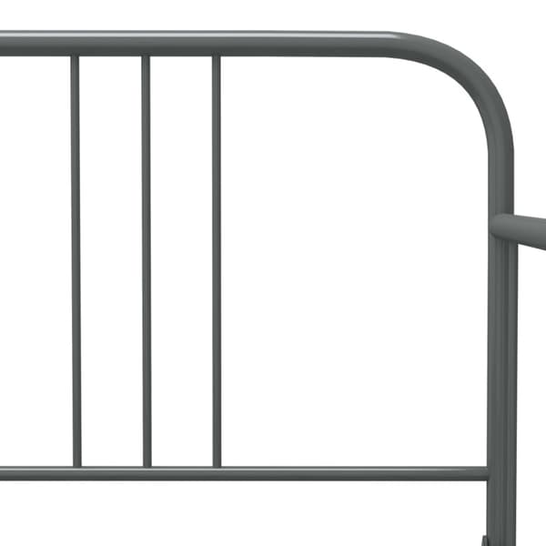 Sängram bäddsoffa grå metall 90x200 cm