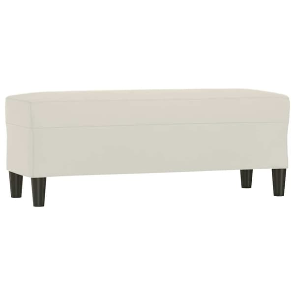 Bänk gräddvit 100x35x41 cm sammet
