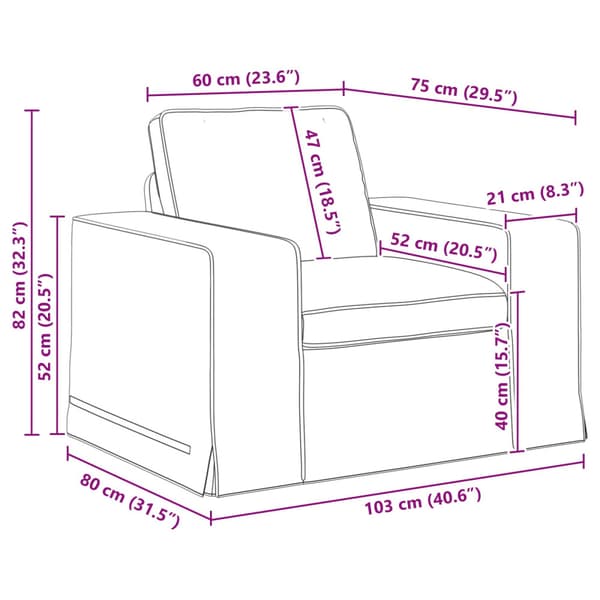Soffa Mörkgrå 103 x 80 x 82 cm tyg