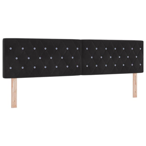 Huvudgavel Svart 180 cm Sammet