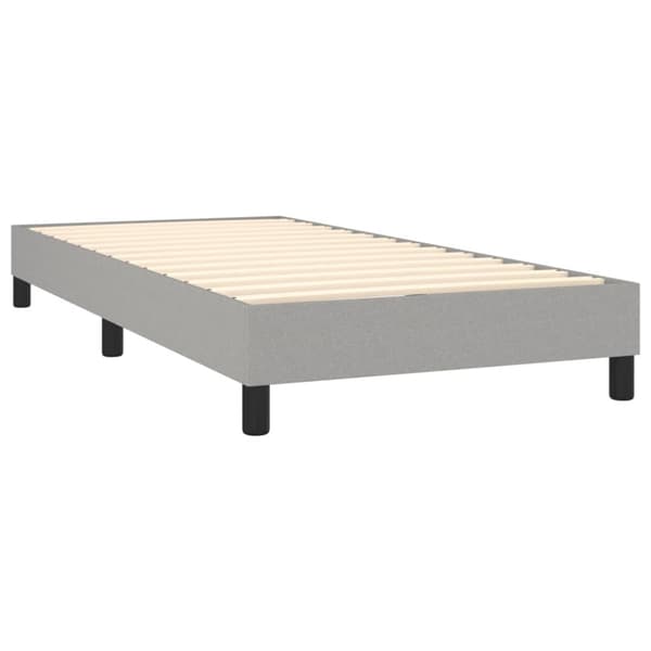 Ramsäng med madrass ljusgrå 90x200 cm tyg