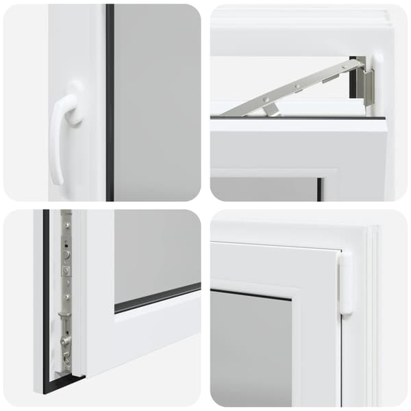Källarfönster RISOR Vit 90 x 70 cm PVC och glas