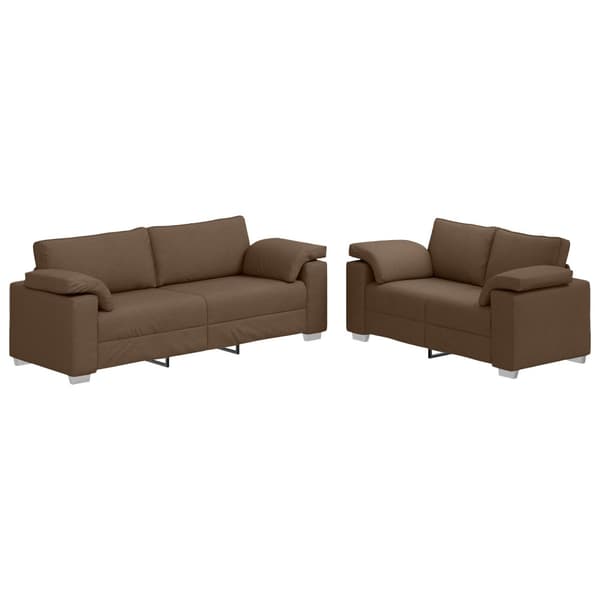 Soffa 2 pcs Brun 219 x 80 x 82 cm tyg