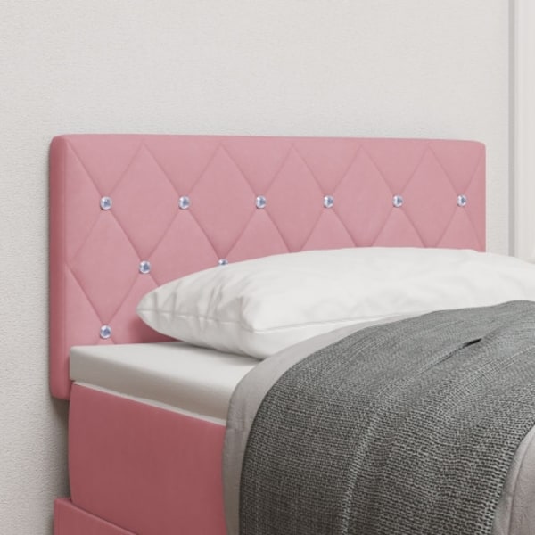 Sänggavel Kristallknapp Tufft Rosa 80 cm Sammet