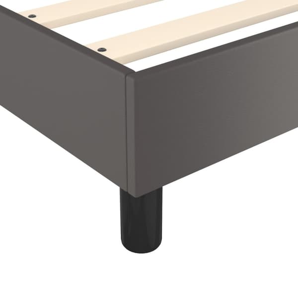 Ramsäng med madrass grå 100x200 cm konstläder