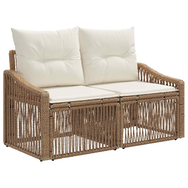 Trädgårdsoffset 5 pcs Beige konstrotting