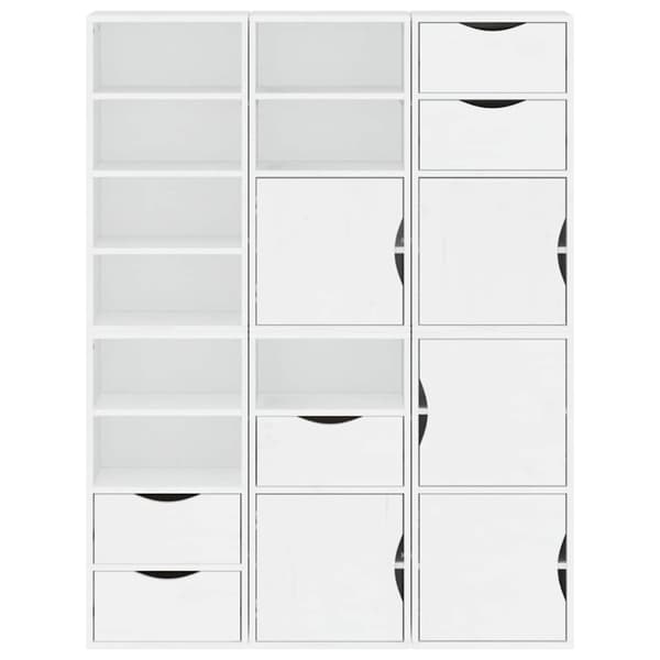 Sidoskåp 6 st "ODDA" vit 40x24x79 cm massivt trä furu