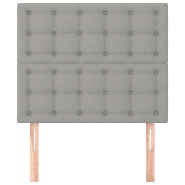 Sänggavel ljusgrå 90x5x118/128 cm tyg