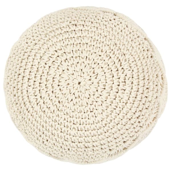 Handgjord sittpuff makramé 45x30 cm bomull