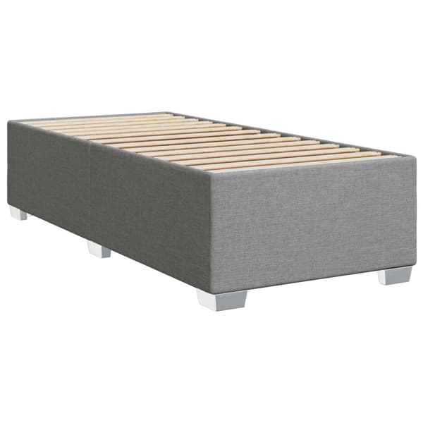 Boxspring säng med madrass och LED Ljusgrå 100 x 200 cm Tyg
