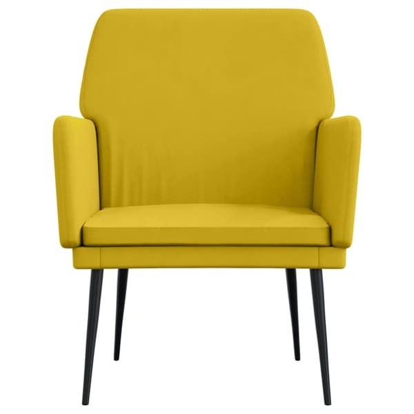 Fåtölj gul 62x79x79 cm sammet