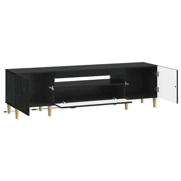 LED TV-skåp Svart Konstruerat trä