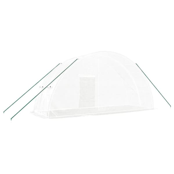 Växthus med stålram vit 12 m² 6x2x2,85 m