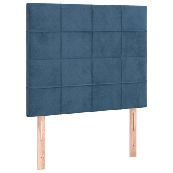 Ramsäng med madrass mörkblå 80x200 cm sammet