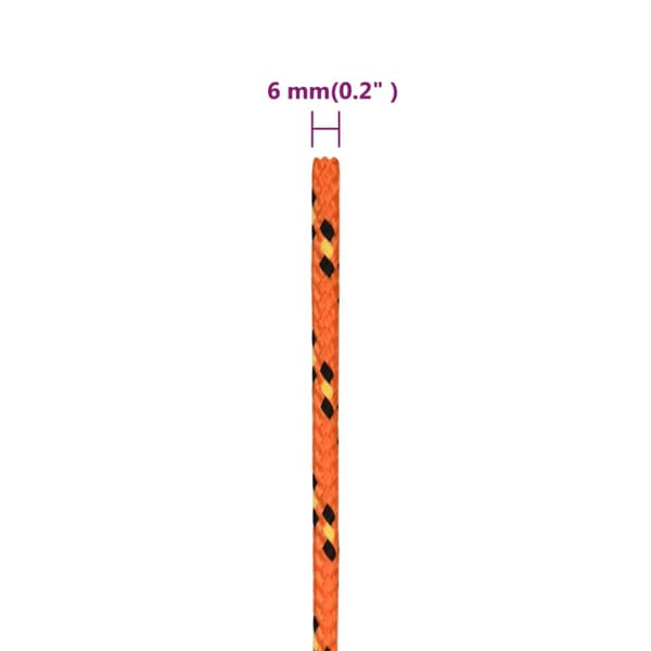 Båtlina orange 6 mm 100 m polypropylen