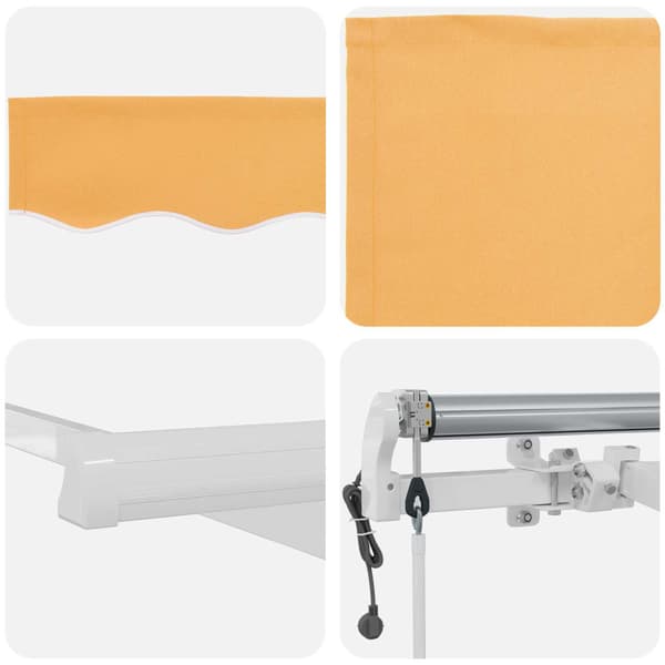 Utfällbar markis Sand 450 × 350 cm Polyester och metall