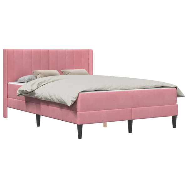 Sängram med madrass Rosa 120 x 190 cm Sammet