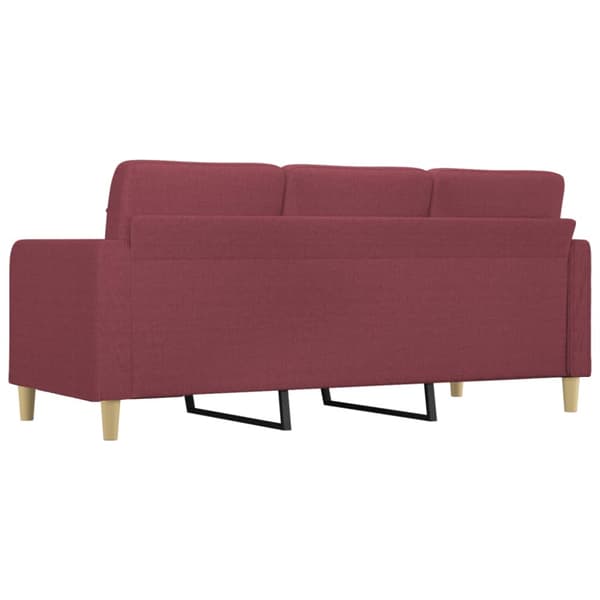 3-sitssoffa vinröd 180 cm tyg