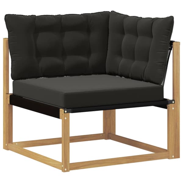 Utomhussoffset 7 pcs Vit och svart 79 x 79 x 37 cm