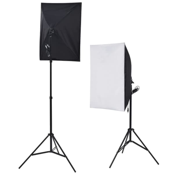 Studioutrustning: 5 färgade bakgrunder & 2 softboxar