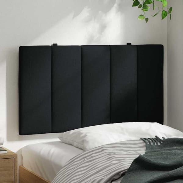 Headboard Cushion "Hanko" Black 80 cm Fabric