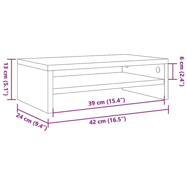 Monitorstativ svart ek 42x24x13 cm konstruerat trä