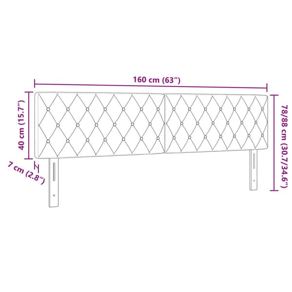 Huvudgavel Ljusgrå 160 cm Sammet