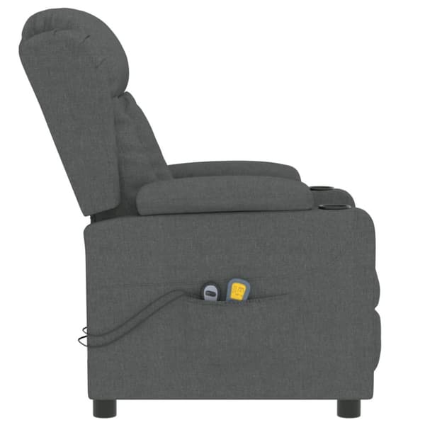 Elektrisk massagefåtölj mörkgrå tyg